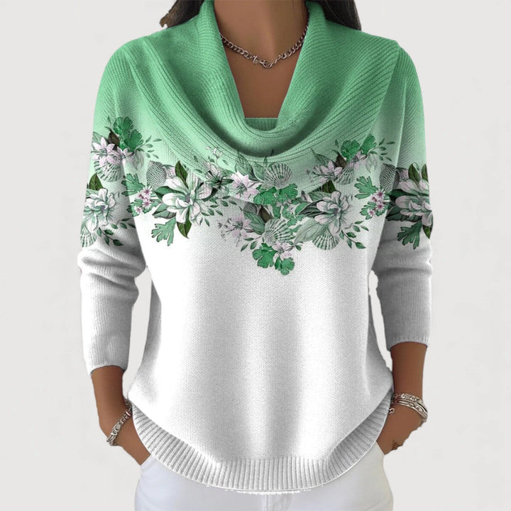 Gabrielle – Pull floral avec col