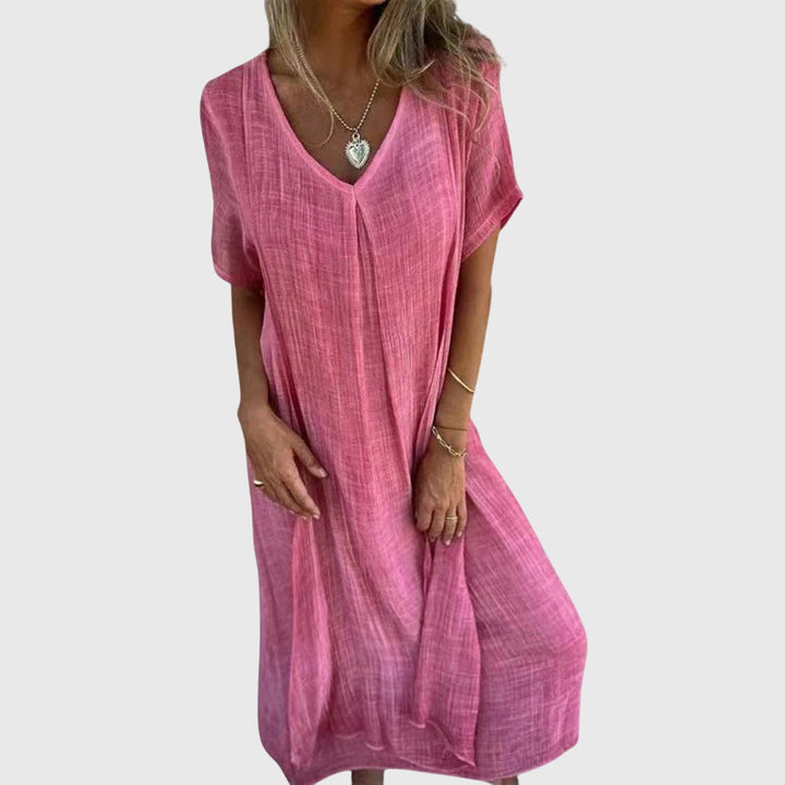 Fiona | Robe V-Décolleté Légère et Élégante
