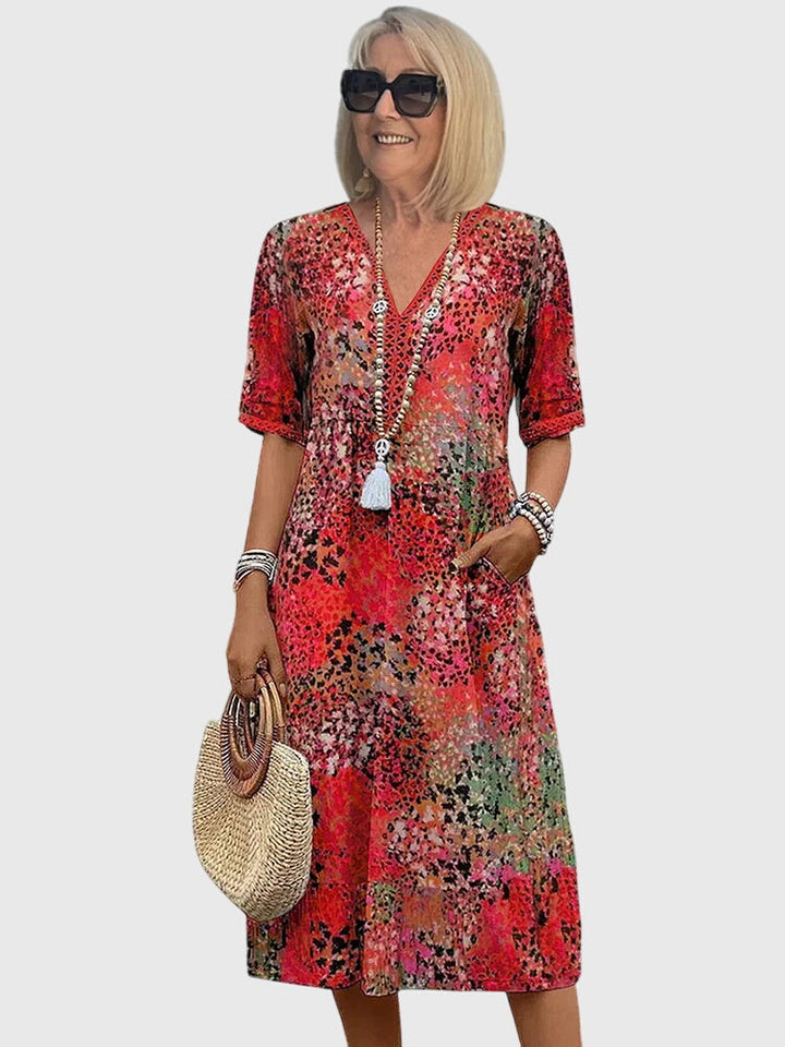 Bella | Robe Midi Florale Élégante