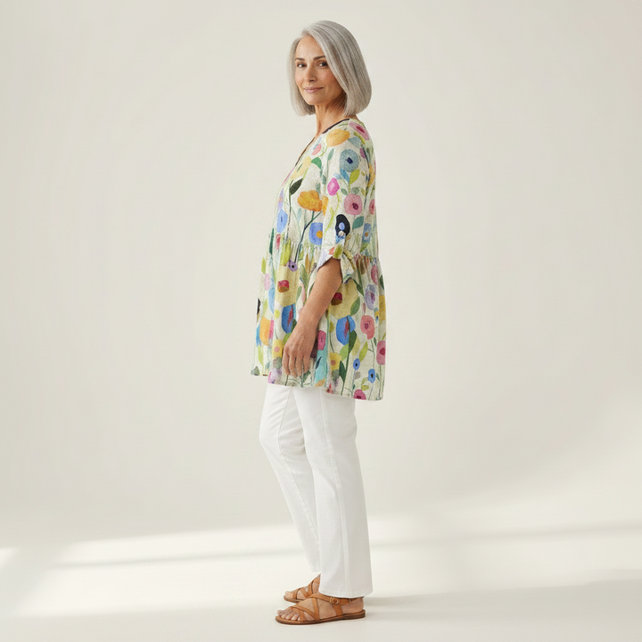 Floriane - Blouse longue imprimée