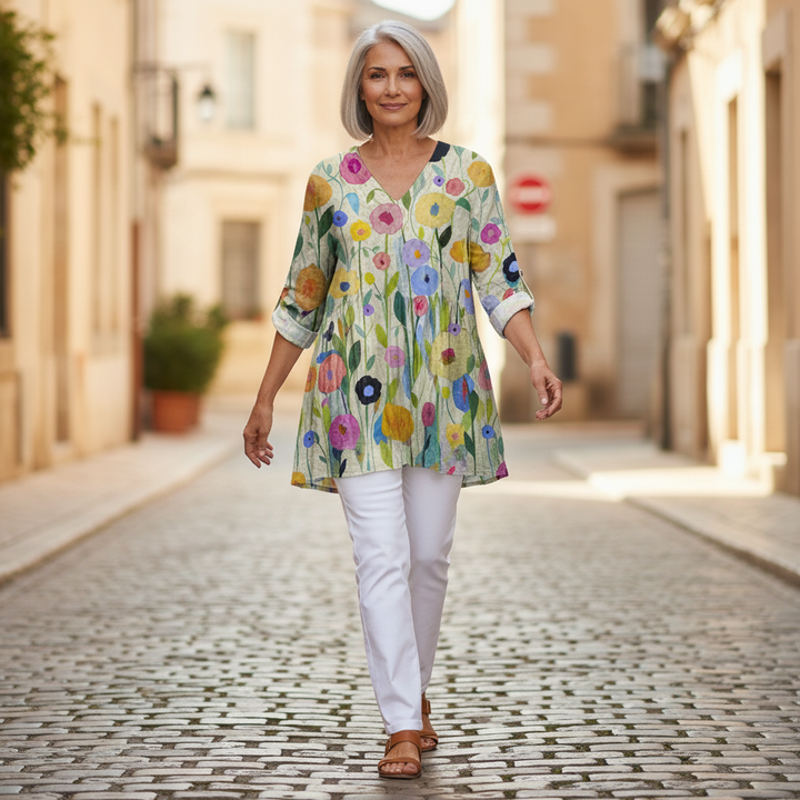 Floriane - Blouse longue imprimée