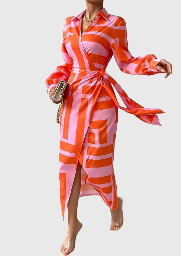 Everly | Robe Wrap Élégante avec Imprimé