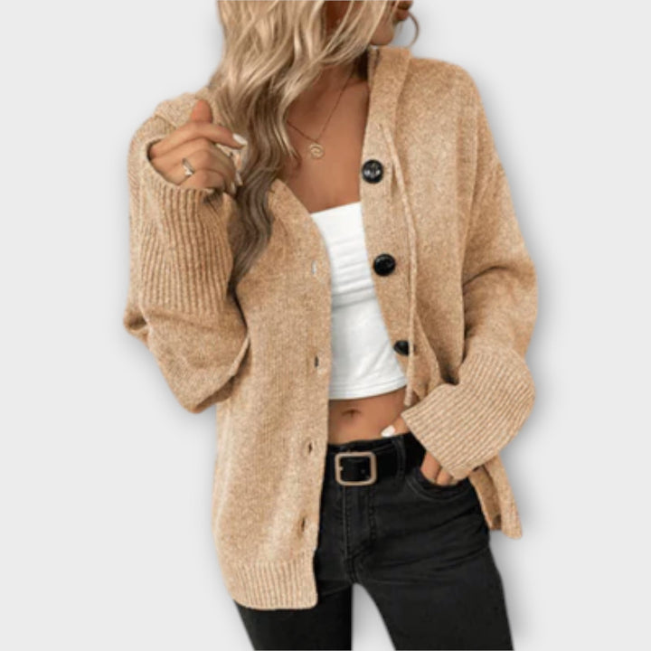 Brigitte - Cardigan beige avec boutons