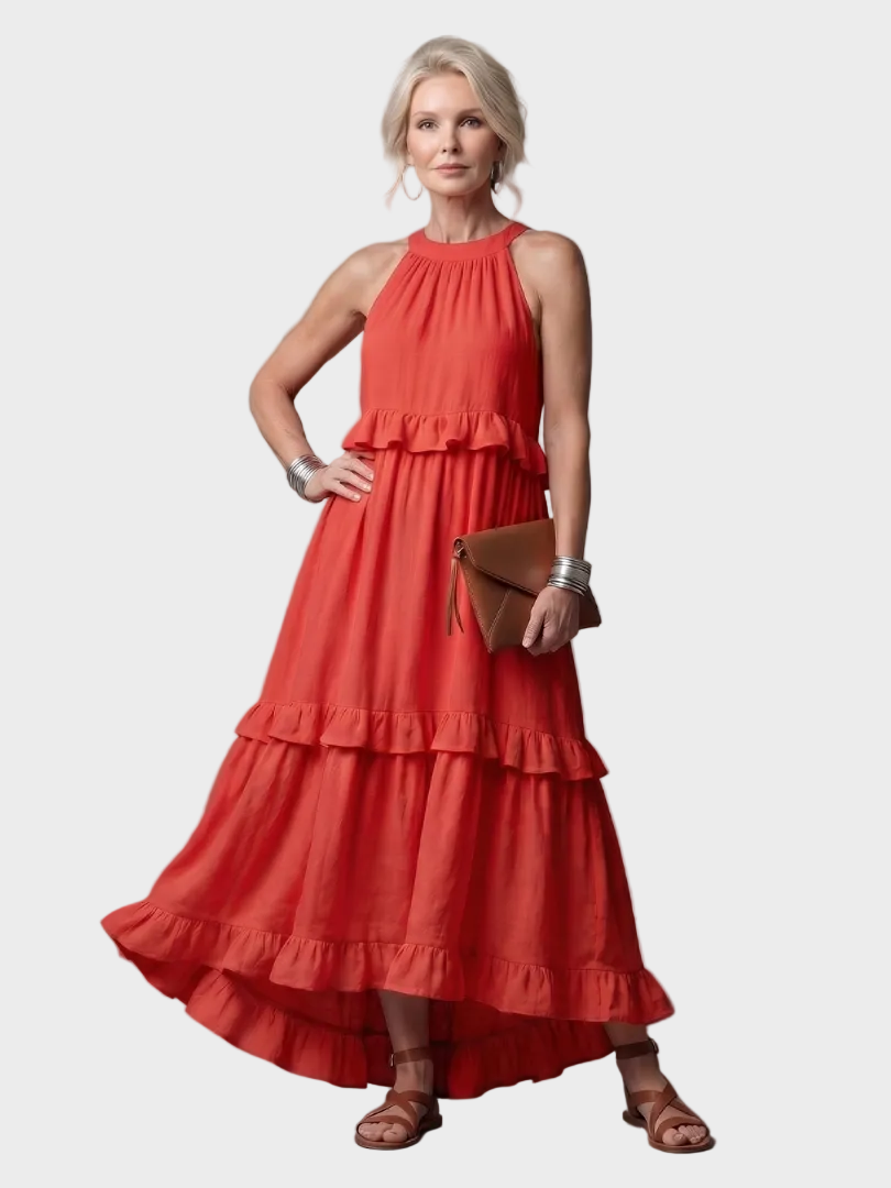 Katia - Robe Maxi avec Halter et Volants
