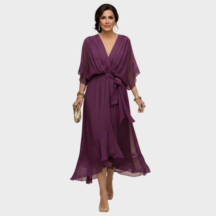 Monica Chiffon - Robe à décolleté en V