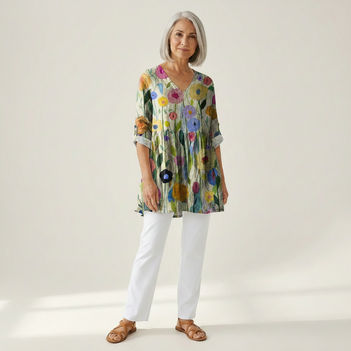 Floriane - Blouse longue imprimée