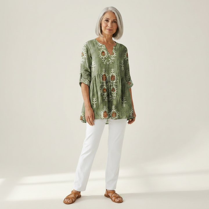 Sylvie - Blouse longue imprimée