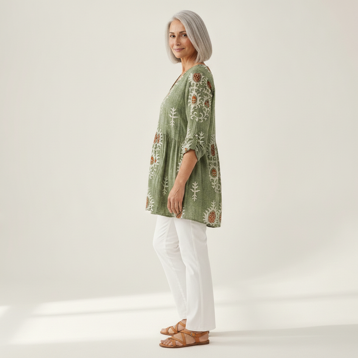 Sylvie - Blouse longue imprimée