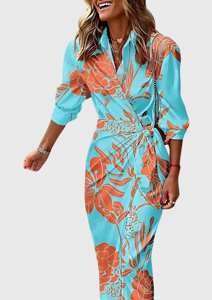 Everly | Robe Wrap Élégante avec Imprimé