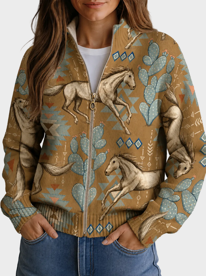Perrine - Sangle de désert et cardigan à zip cactus