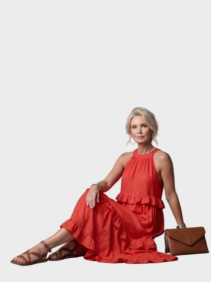 Katia - Robe Maxi avec Halter et Volants