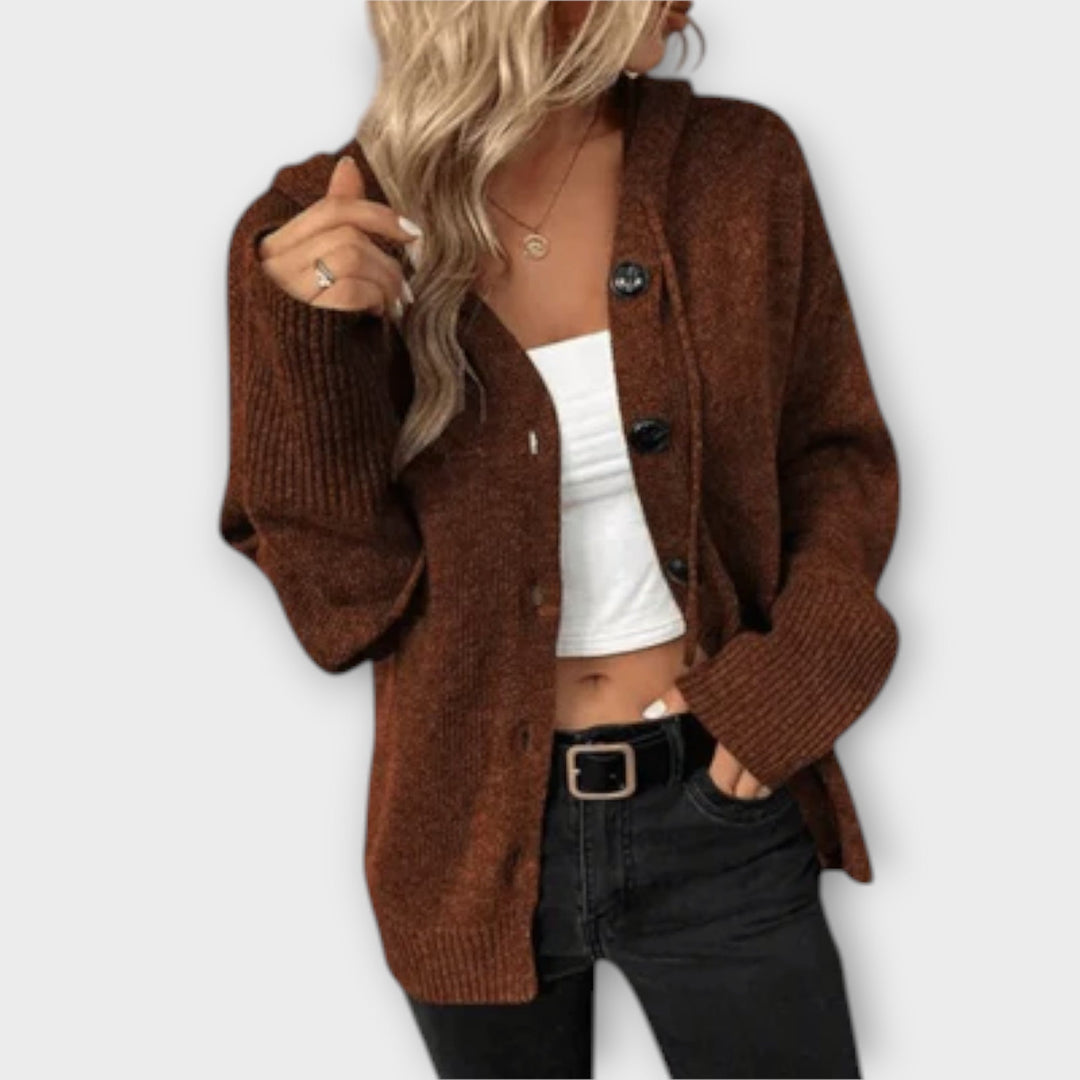 Brigitte - Cardigan beige avec boutons