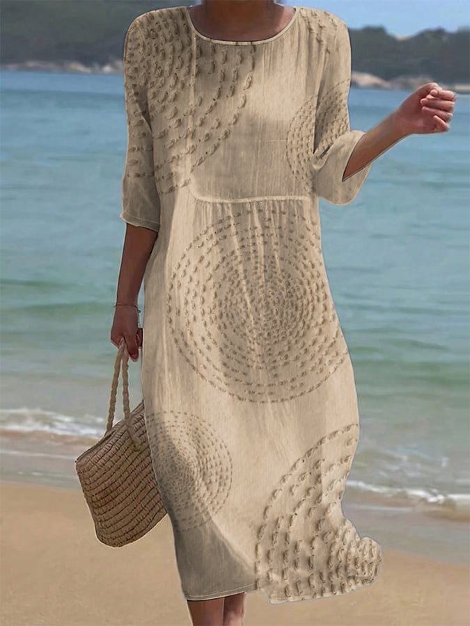Clémence - Robe décontractée pour femme avec broderies.