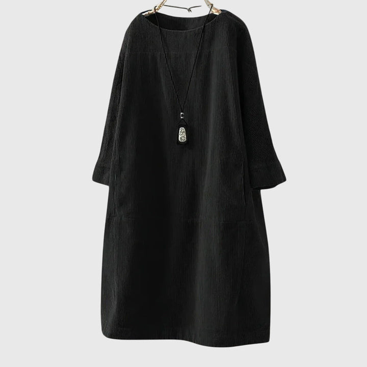 Grace | Robe Midi en Velours Côtelé Détendue