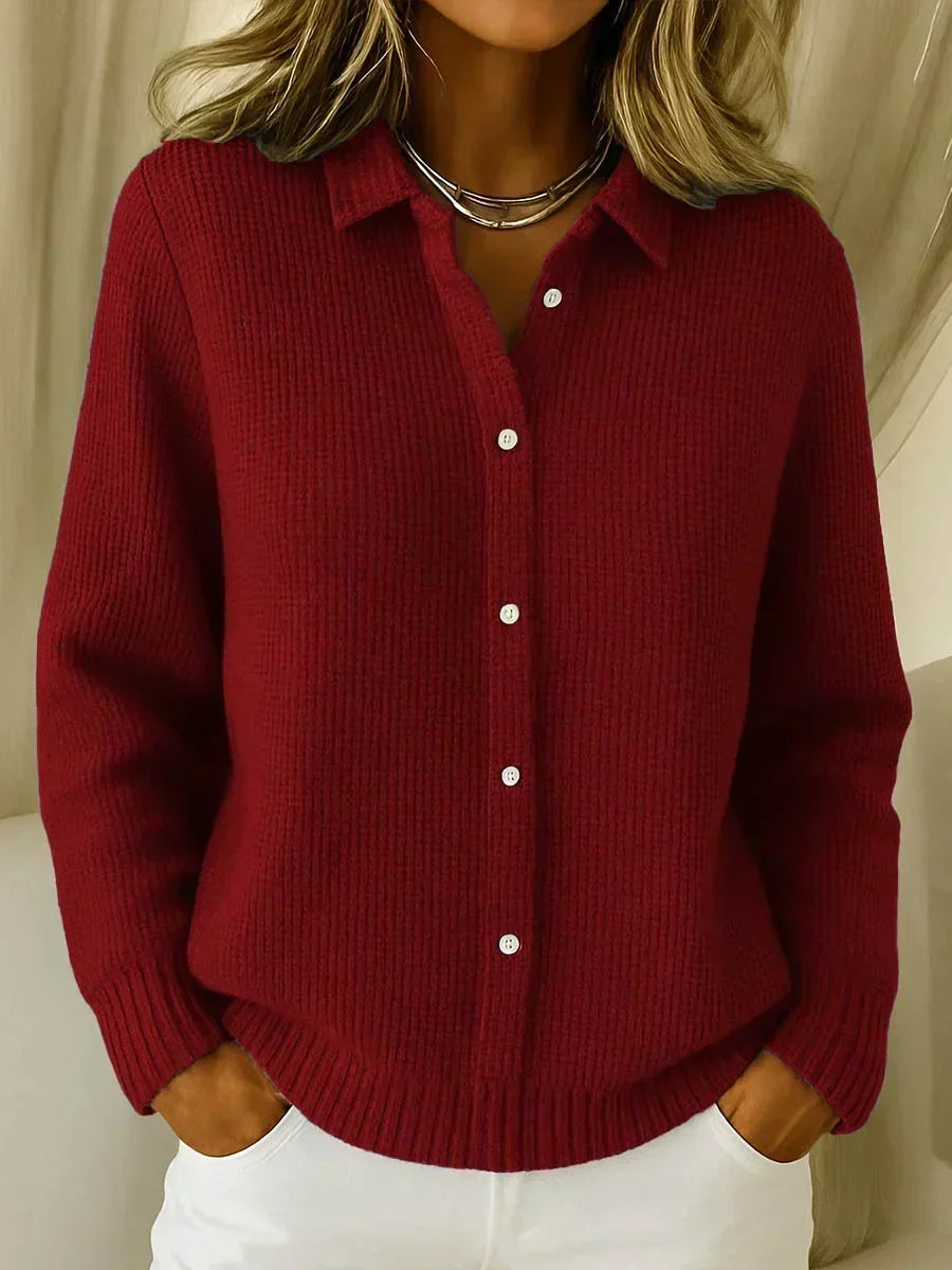 Catherine | Cardigan Boutonné Texturé Tricoté