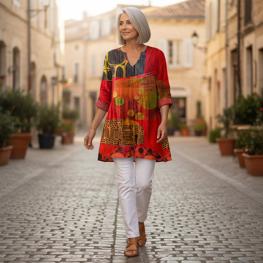 Fanny - Blouse longue imprimée