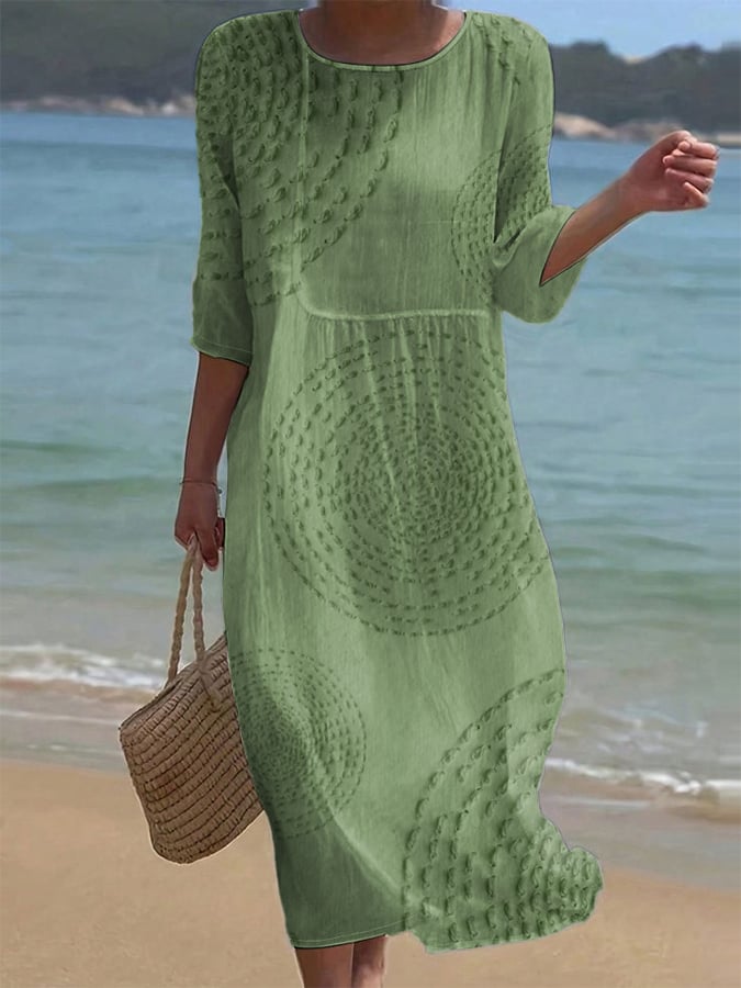 Clémence - Robe décontractée pour femme avec broderies.