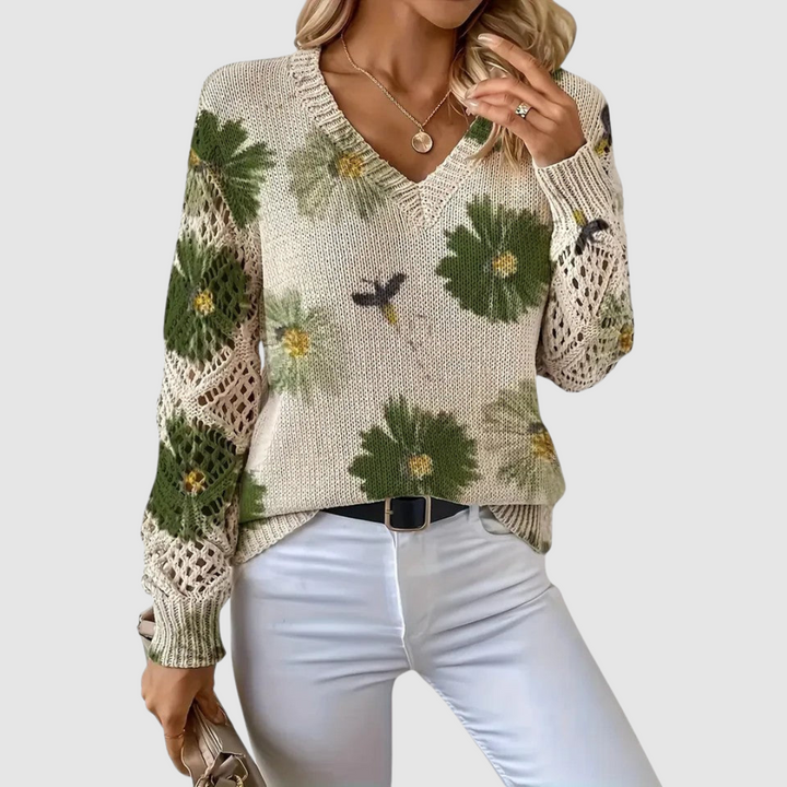 Perrine - Pull élégant avec motif floral