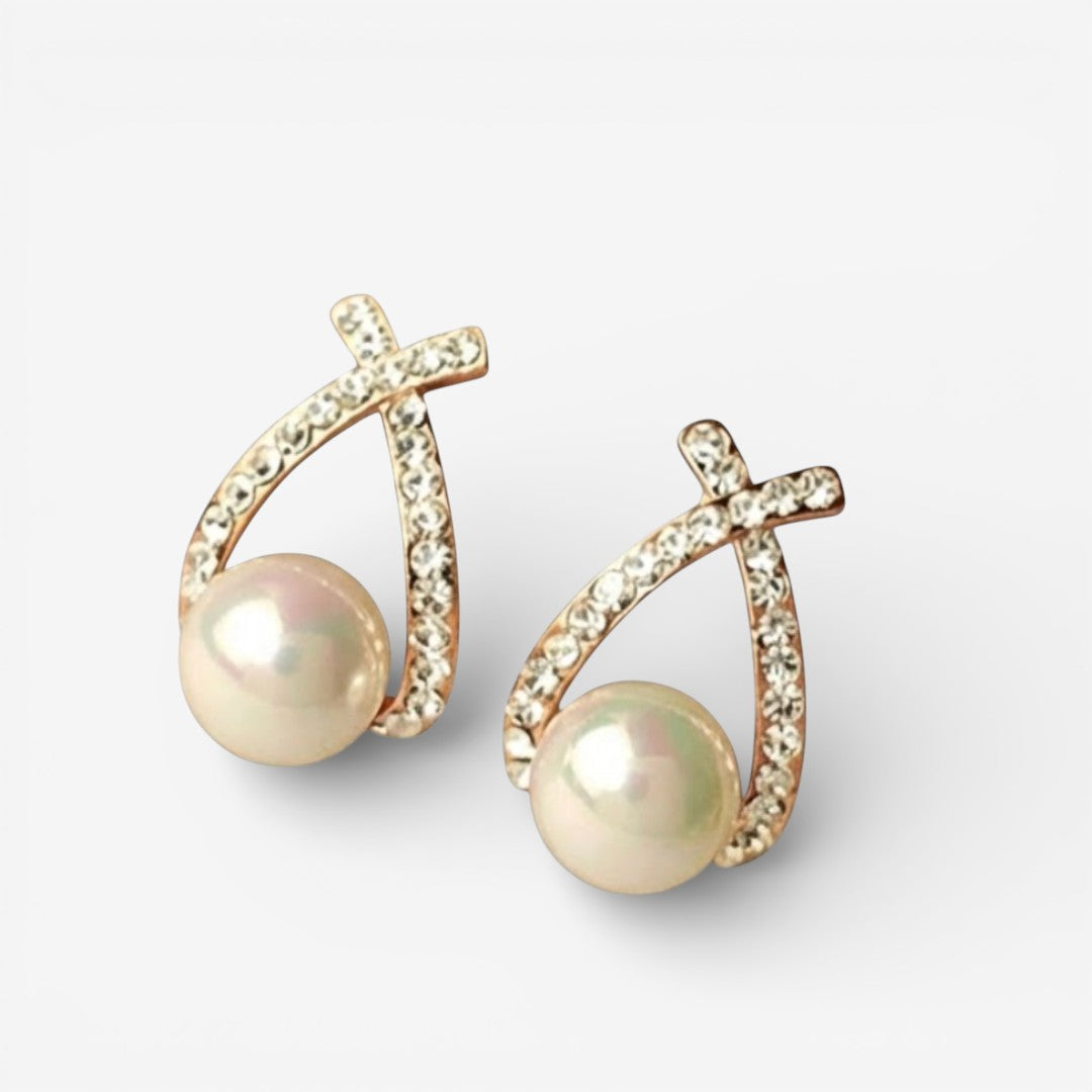 Boucles d'oreilles avec Perles et Paillettes
