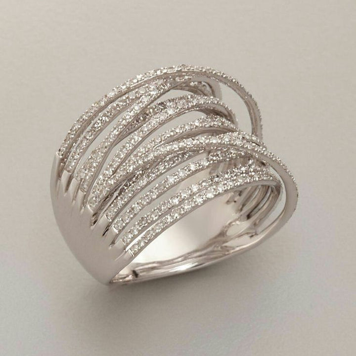 Bague en Argent Zirconia Vintage Superposée
