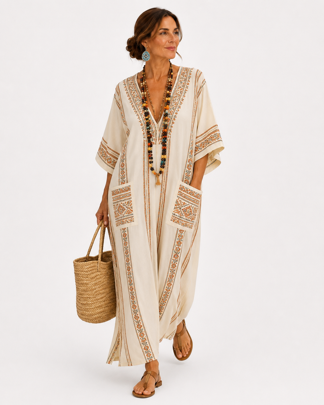 Caftan Dalia Beige Ethnique