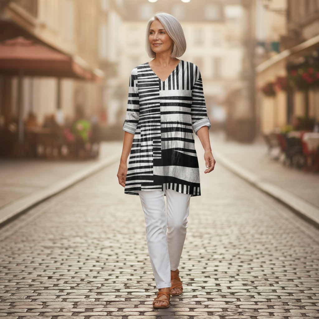 Denise - Blouse longue imprimée
