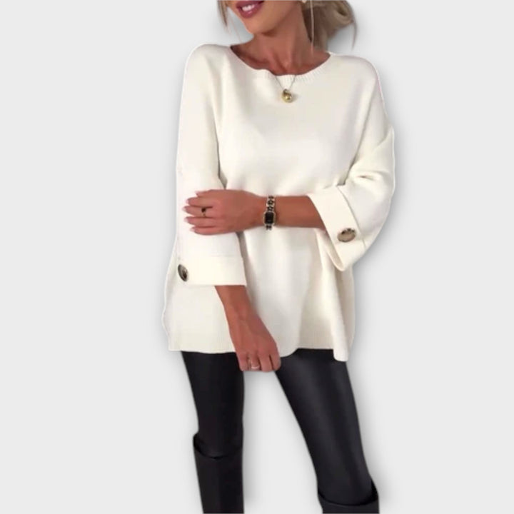 Isabelle - Blouse en tricot blanche élégante