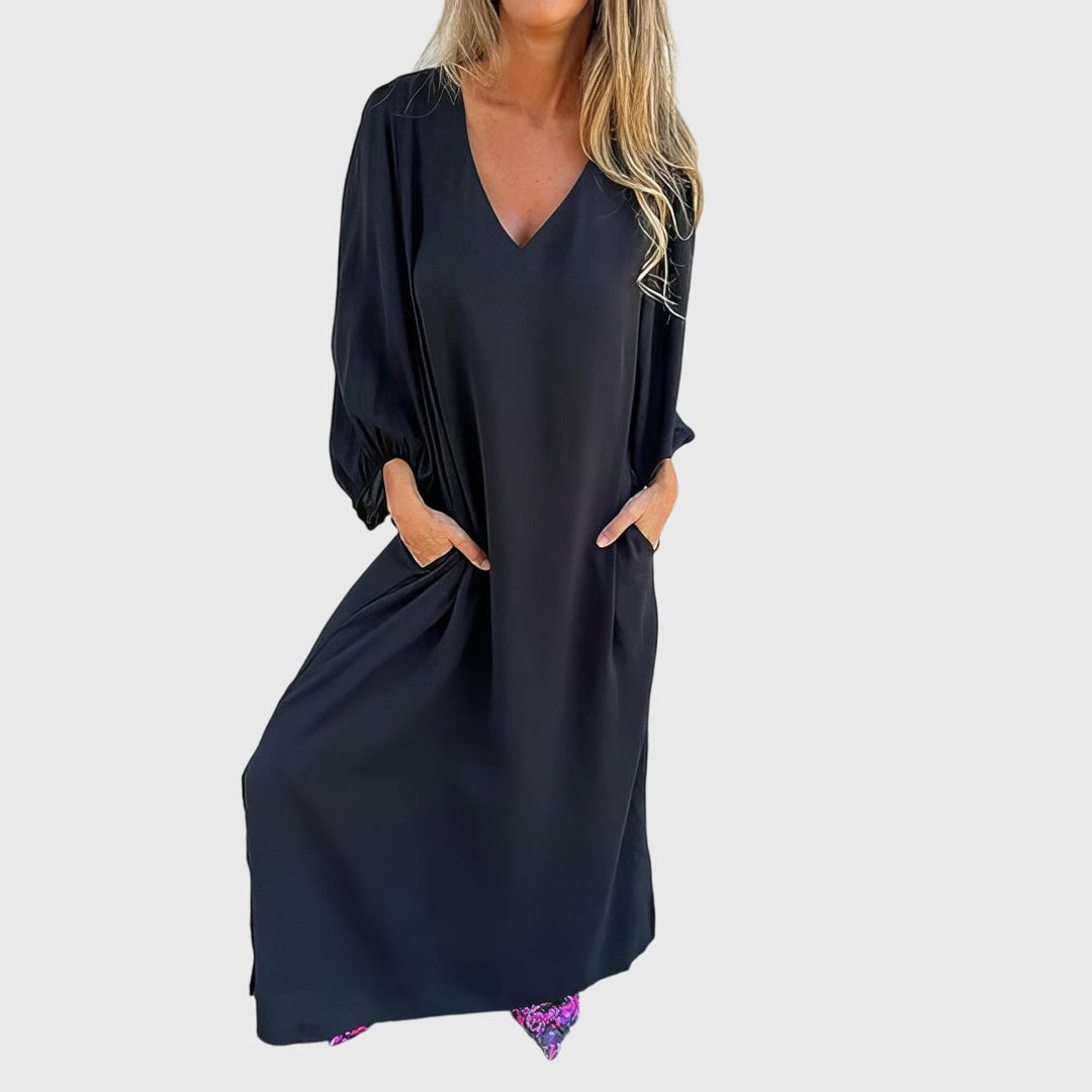 Carol |  Robe Longue Boho avec Poches