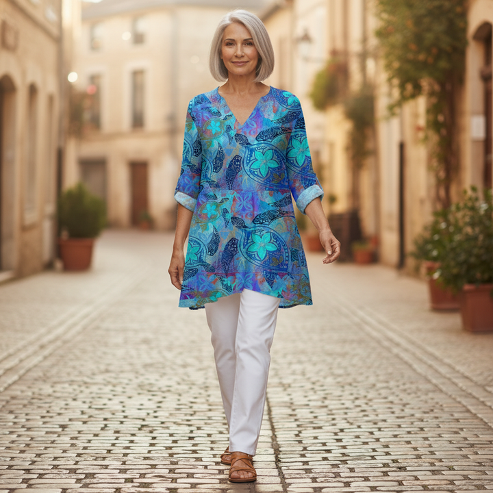 Romy - Blouse longue imprimée
