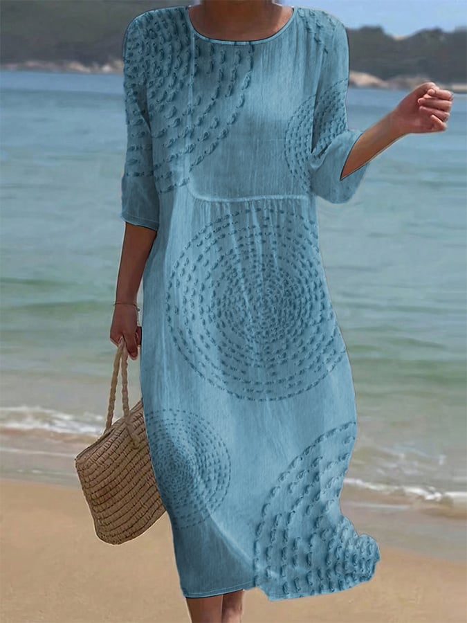 Clémence - Robe décontractée pour femme avec broderies.