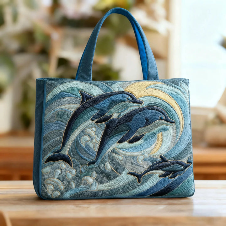 Sac tote avec coussin - Dauphin océanique