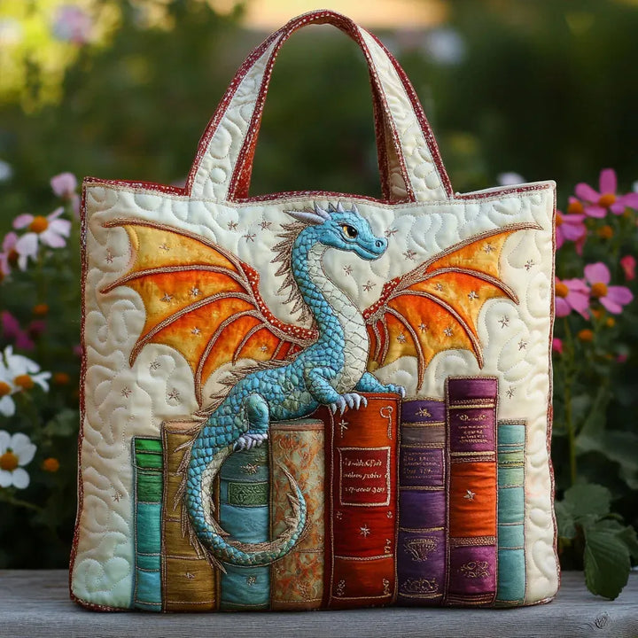 Sac matelassé avec dragon vert - Gardien des livres