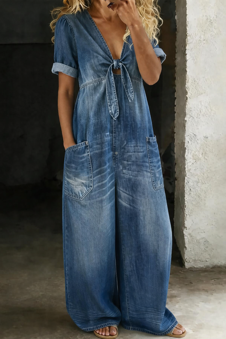 Garance | Combinaison denim col V