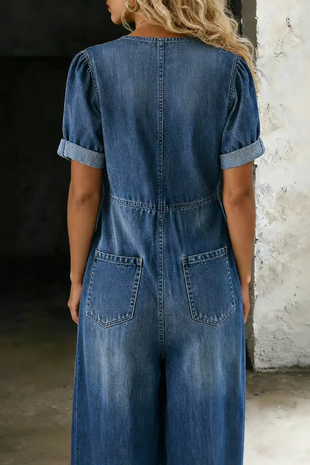 Garance | Combinaison denim col V