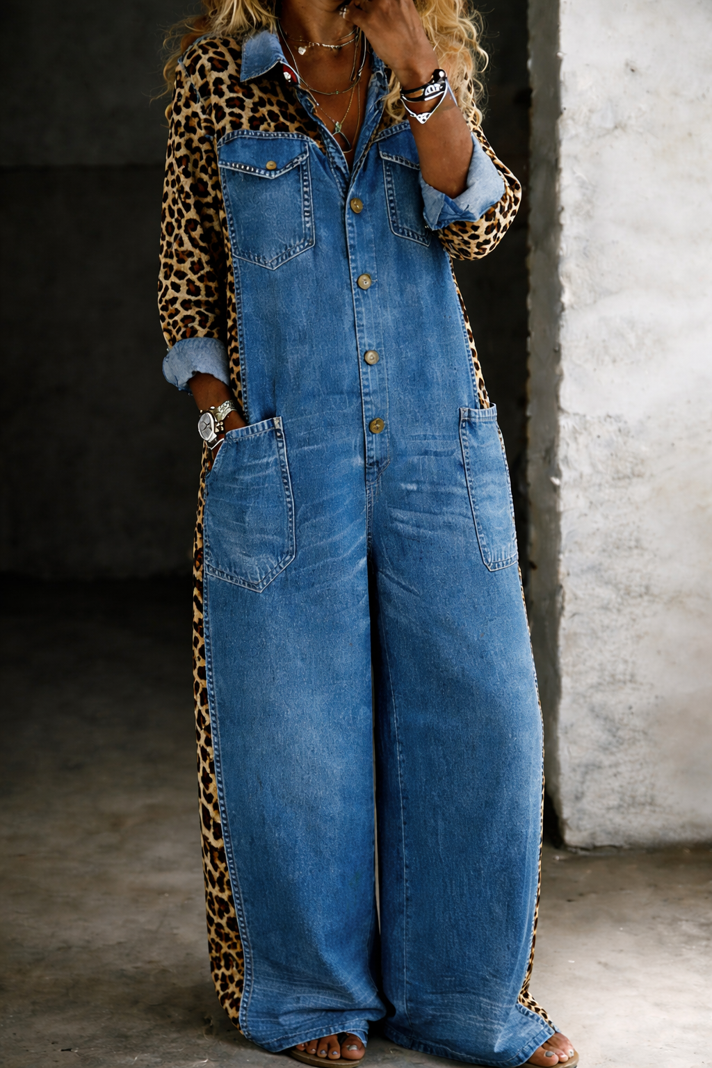 Maelle | Combinaison chemise en jean