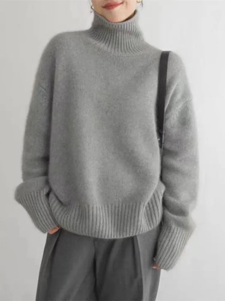 Amaya | Pull Col Roulé en Cachemire Luxueux
