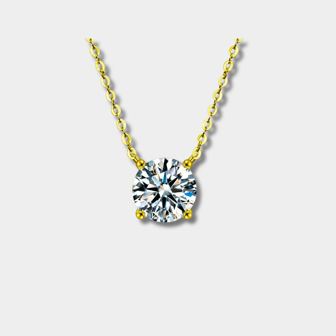 Raphaëlle – Collier en zirconium sur argent plaqué or 18 carats