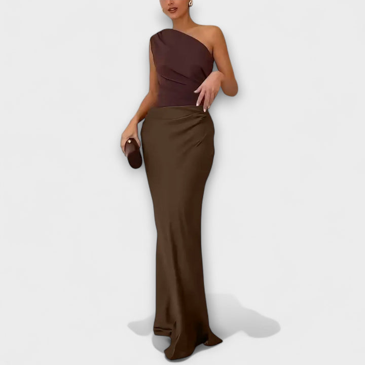 Robe maxi élégante à une épaule
