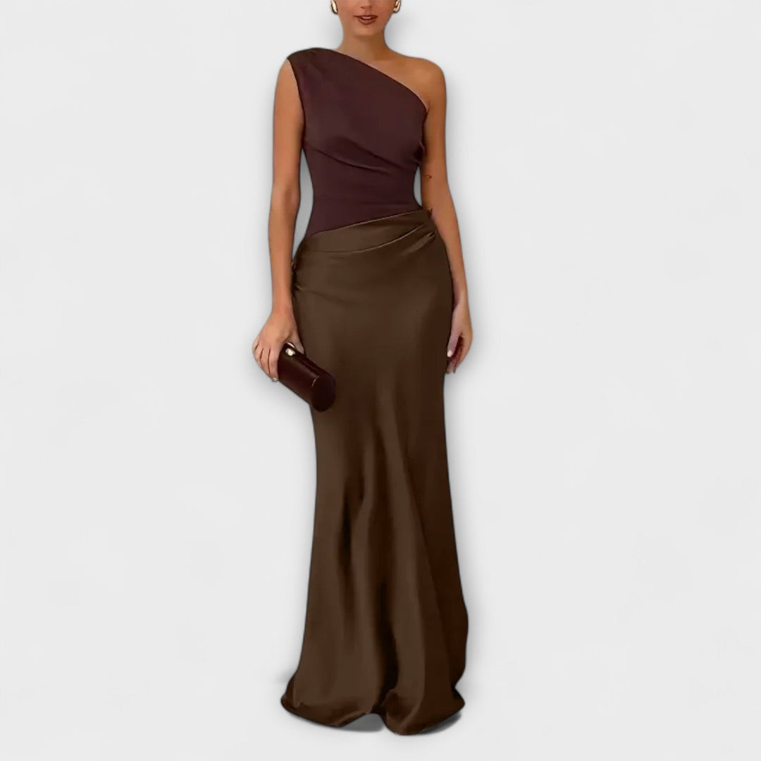 Robe maxi élégante à une épaule