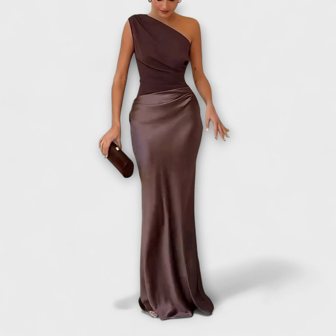 Robe maxi élégante à une épaule
