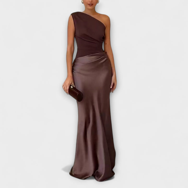 Robe maxi élégante à une épaule