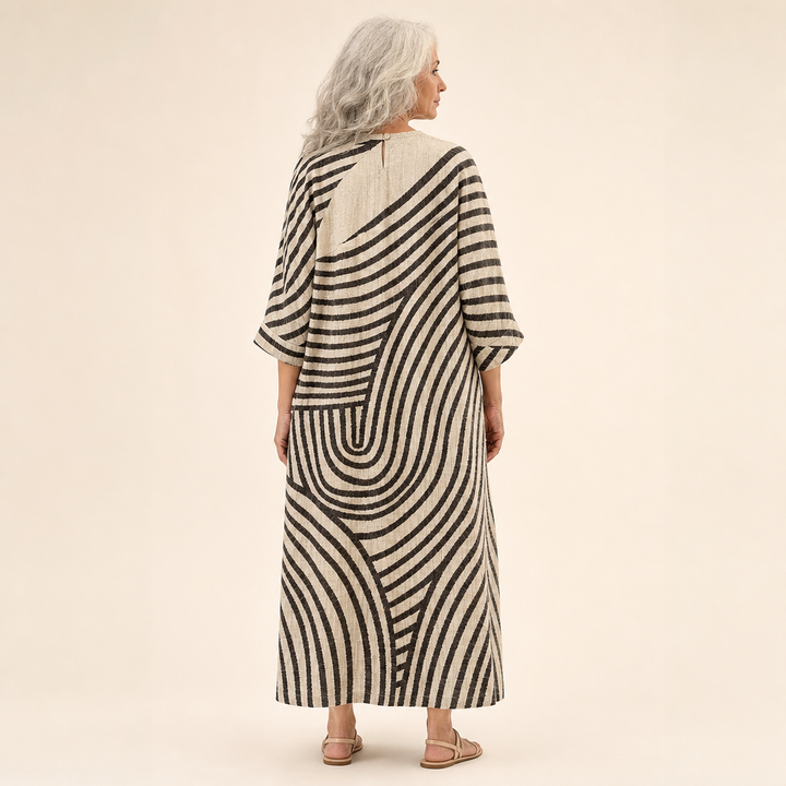 Blanche - Robe d’Été Imprimée Flatteuse