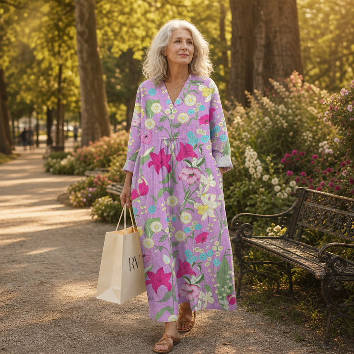 Élise - Robe d’Été Imprimée Flatteuse