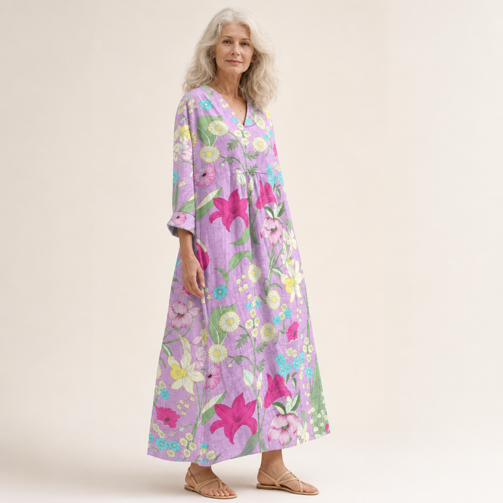 Élise - Robe d’Été Imprimée Flatteuse