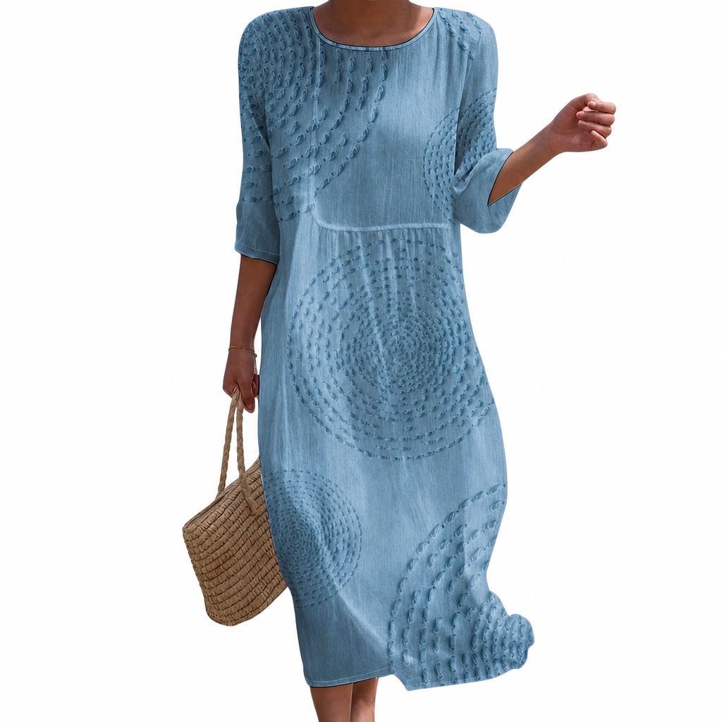 Camille - Robe brodée décontractée pour femme.