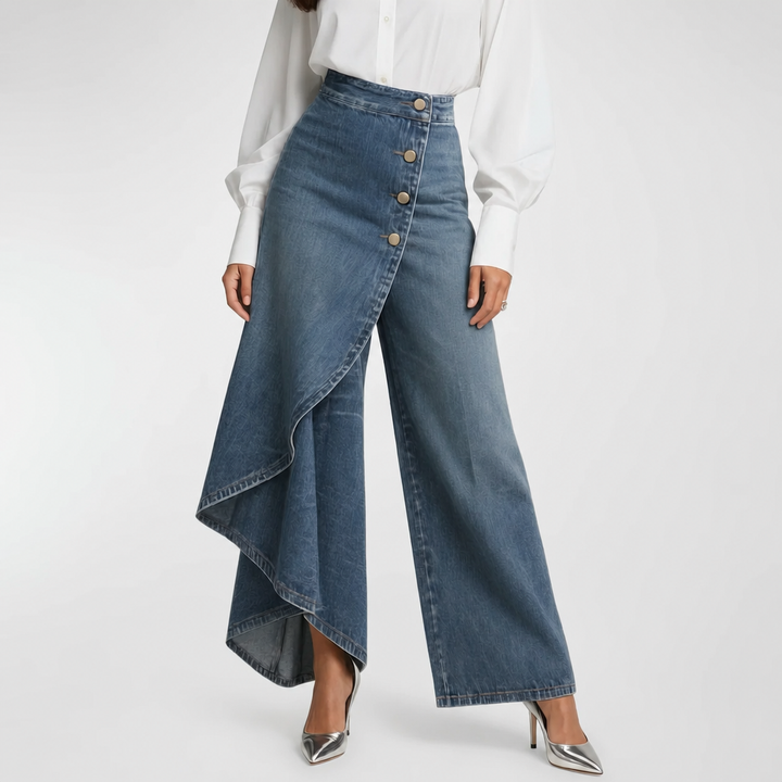 Maëlys | Pantalon en denim à nouer
