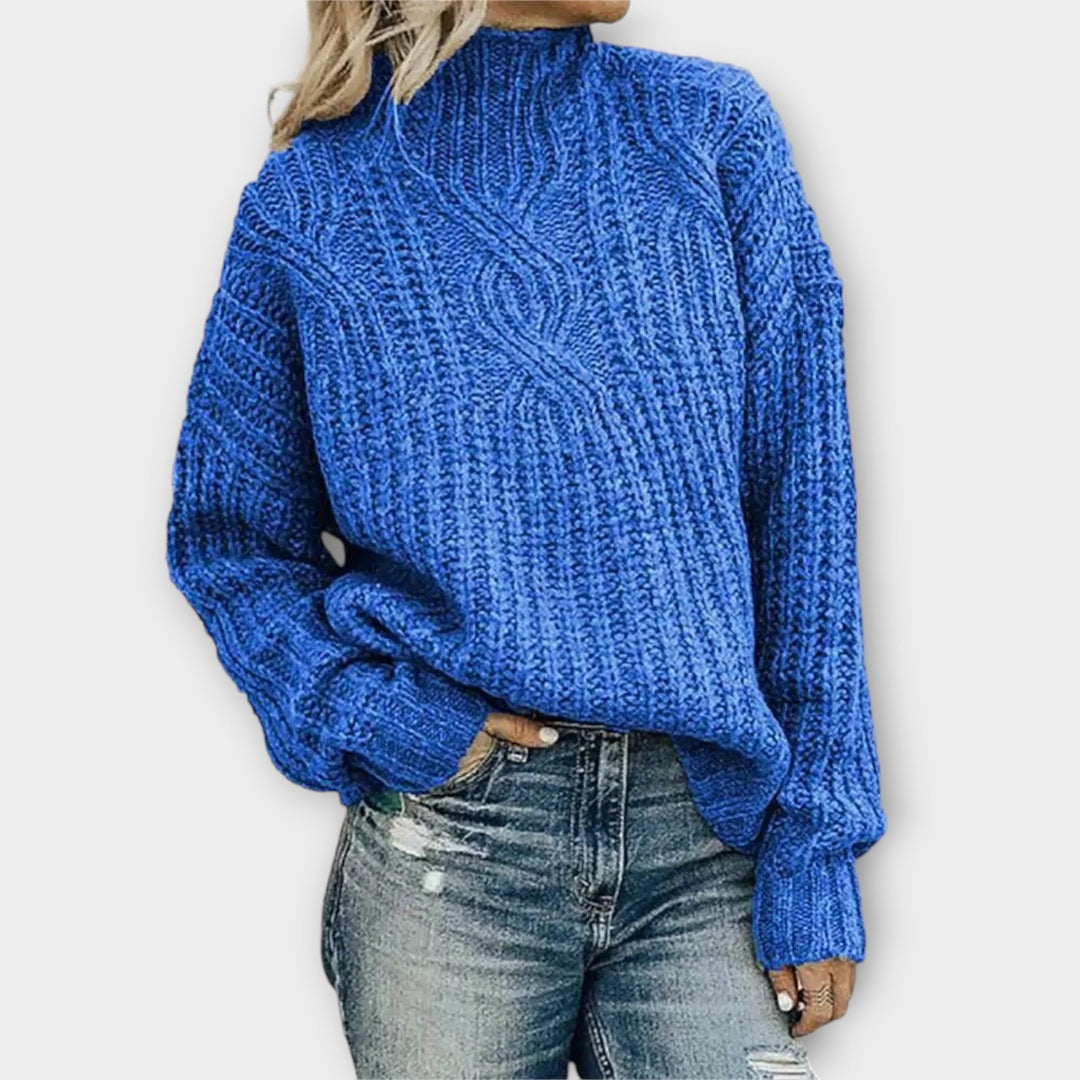 Hélène - Pull noir douillet avec motif en relief