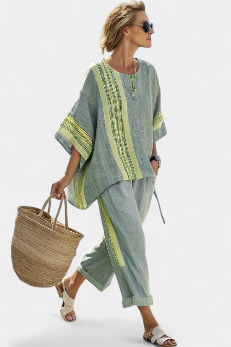 Lorraine | Ensemble Boho en Lin et Bambou, Élégant Lavande