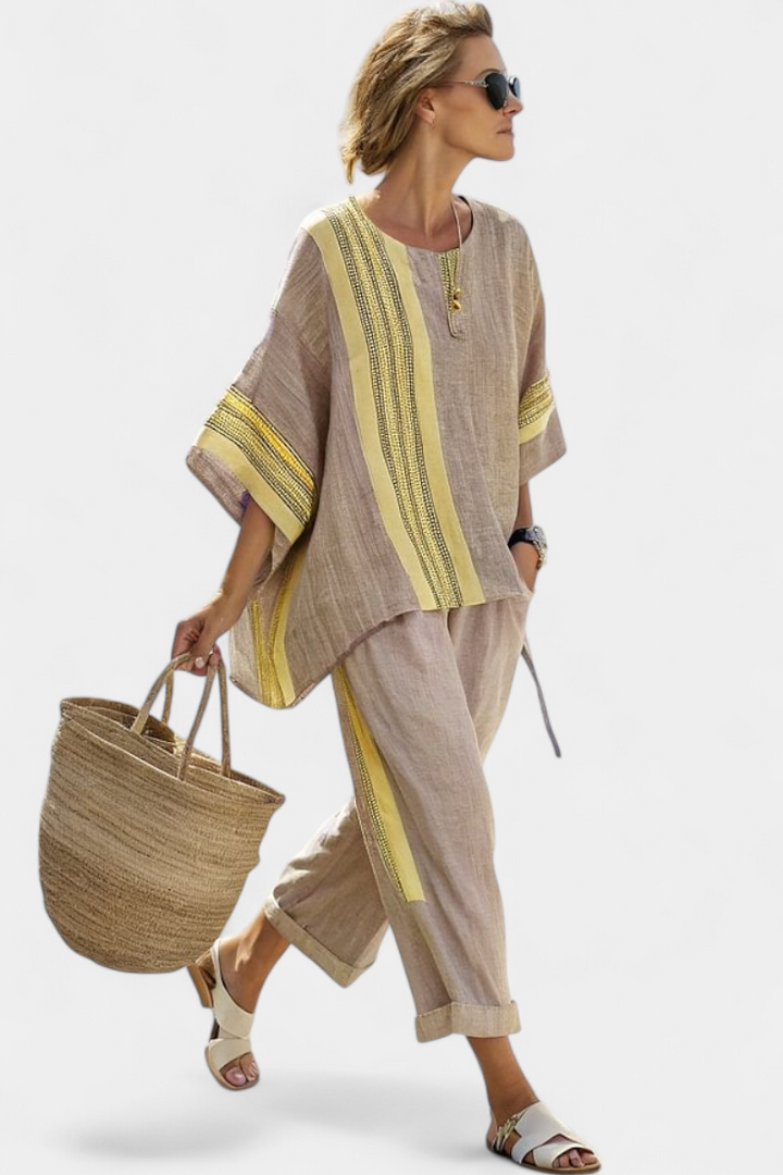Lorraine | Ensemble Boho en Lin et Bambou, Élégant Lavande