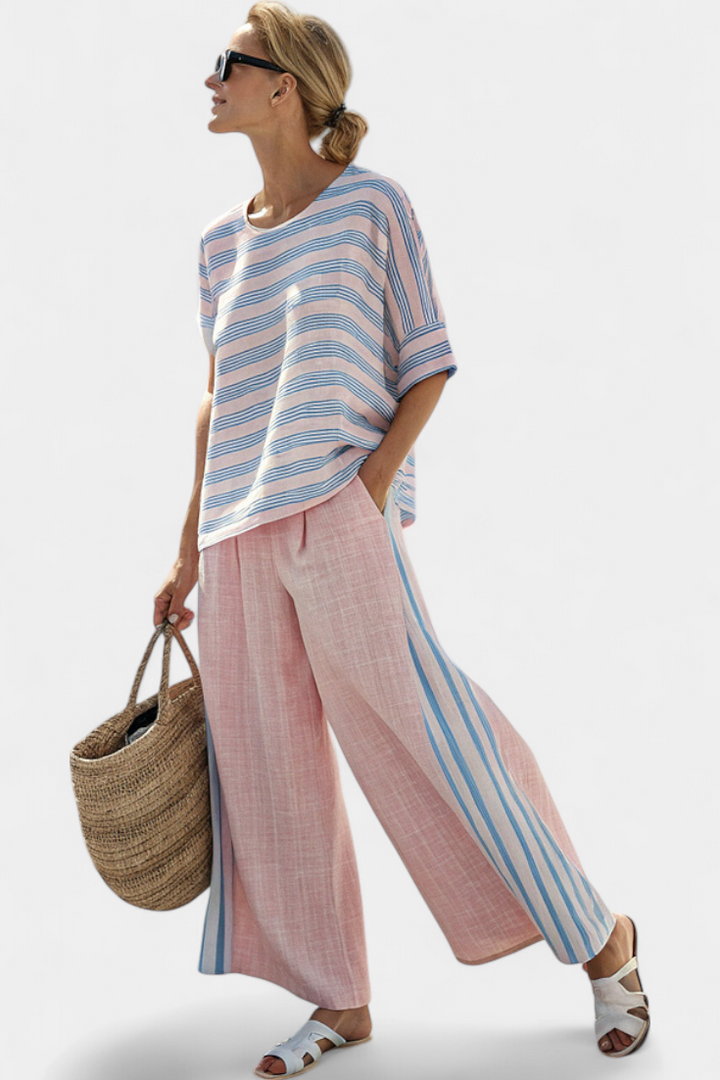 Cécile | Ensemble de tissu en bambou Daisy en couleur rose